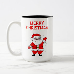 Joli Père Noël Joyeux Noël Mug à café à deux tons
