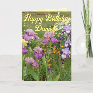 Joli perlé Iris Garden Flower Carte Florale