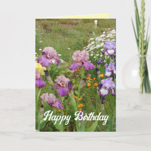 Joli perlé Iris Garden Flower Carte Florale
