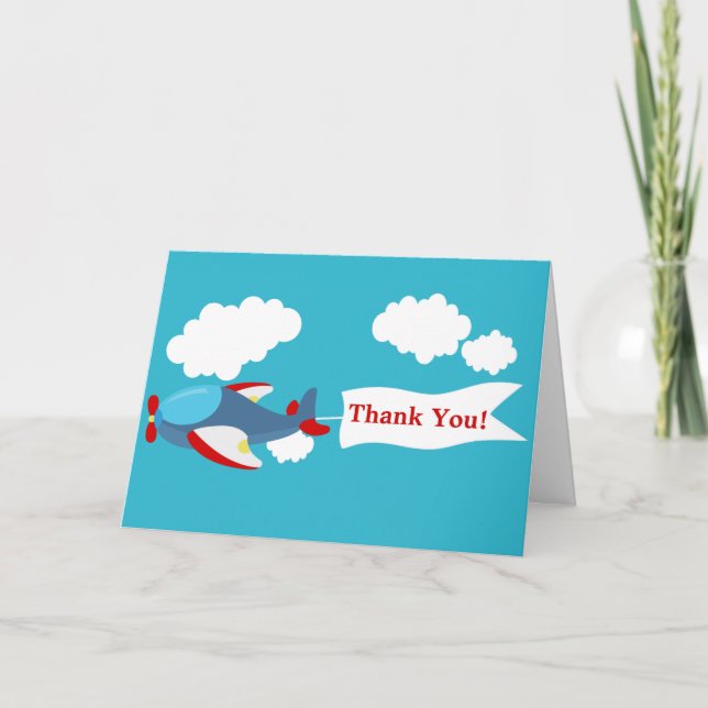 Joli petit avion Carte de remerciements (Devant)