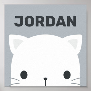 Joli Petit Chat avec Affiche de Nom Personnalisé