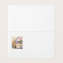 Joli petit chaton orange et fleurs sauvages – Pour