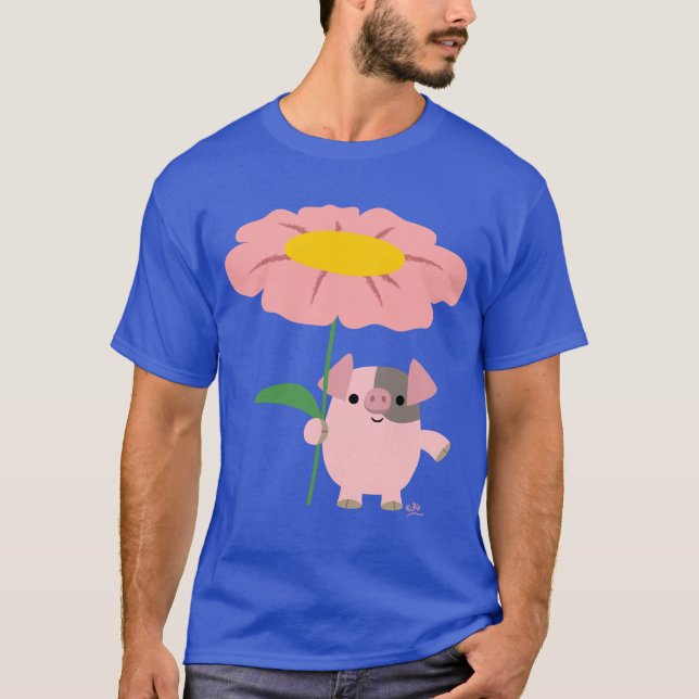 Joli Petit Cochon De Cartoon Avec T-shirt Cadeau ( (Devant)