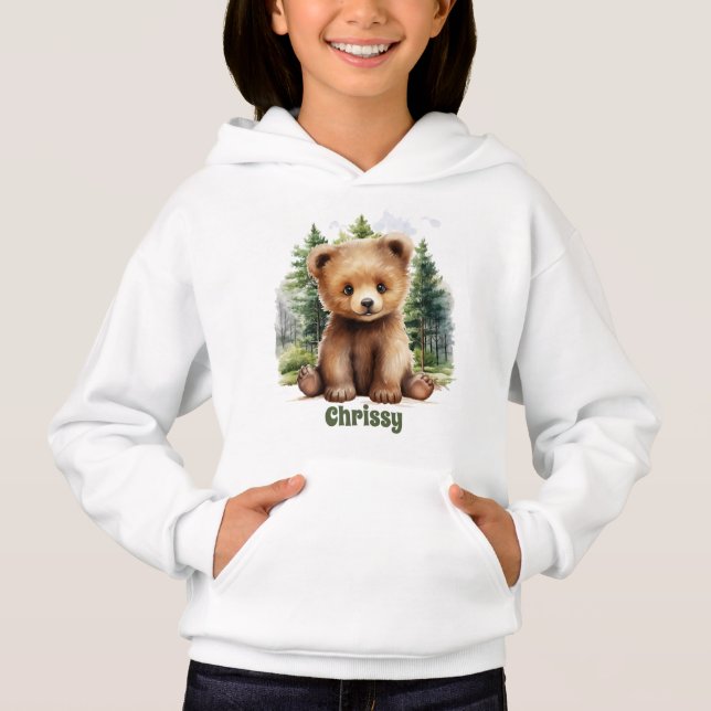 Joli petit ours brun ajouter nom (Devant)