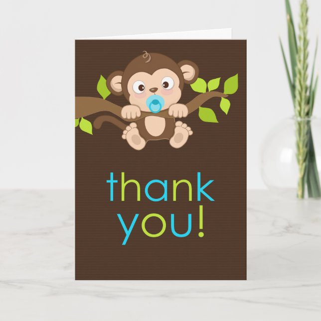 Joli petit singe Carte de remerciements (Devant)
