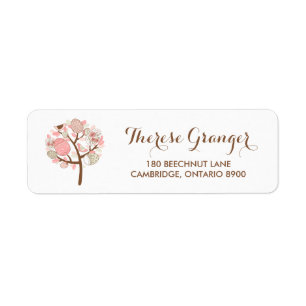 Joli Pink Oeufs de Pâques Arbre Étiquette de adres