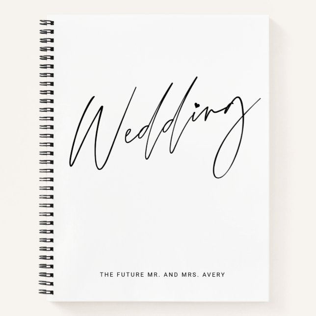 Joli plan Mariage noir et blanc Carnet (Devant)