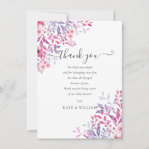 Joli poème de Merci de Baby shower Floral