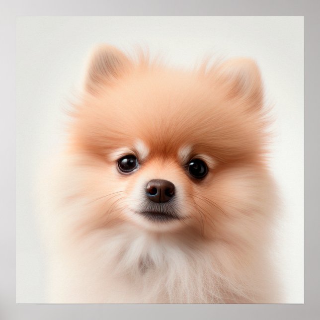 Joli poster de portrait de chiot Pomeranian (2) (Devant)