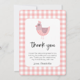 Joli poulet Carte de remerciements photo