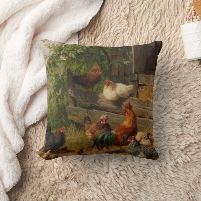 Joli poulet Vintage et coq coussin (Couverture)