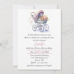 Joli Pram Baby shower Invitation
