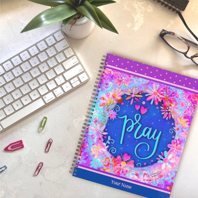 Joli Pray Floral Joyeux Violet Bleu Art (Créateur téléchargé)