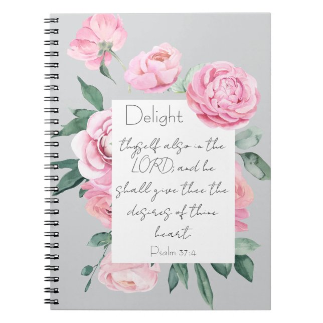 Joli Psaume rose Peony Womans Journal Dévotionnel (Devant)