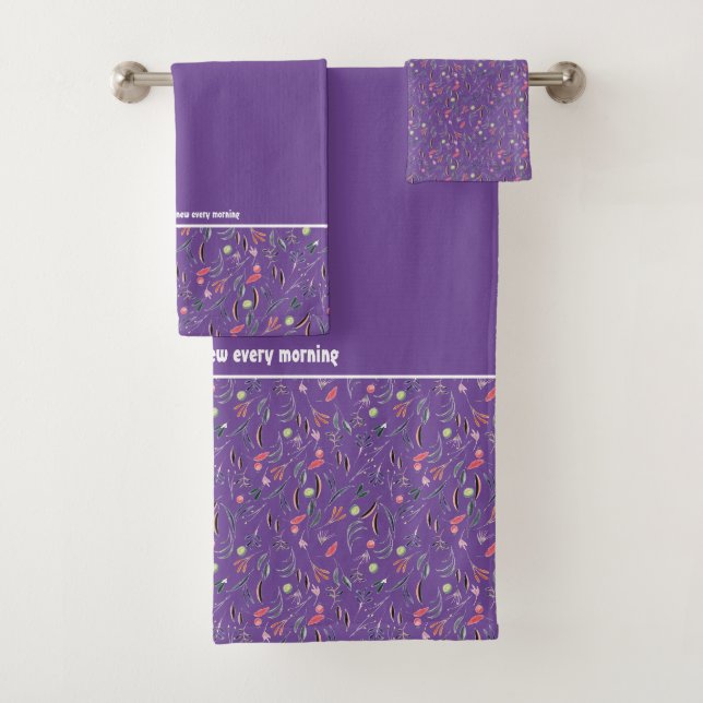 Joli PURPLE Floral Ecriture Personnalisable (En situation)