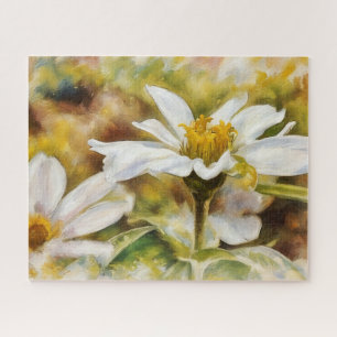 Joli Puzzle d'Art Jardin Fleur Blanche