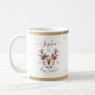 Joli Reindeer Noël Enfants Chocolat Chaud Mug
