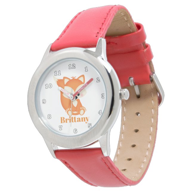Joli renard boisé ajouter nom montre (Incliné)
