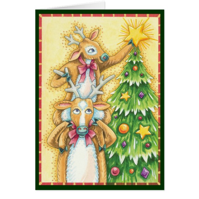 Joli renne de Noël avec l'étoile de l'arbre de Noë (Devant)