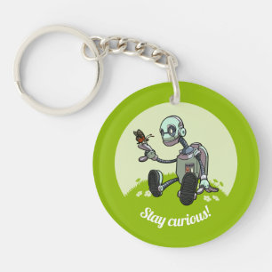 Joli robot et papillon Restez curieux ! Dessin ani