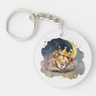 Joli roi Lion endormi sur la Lune