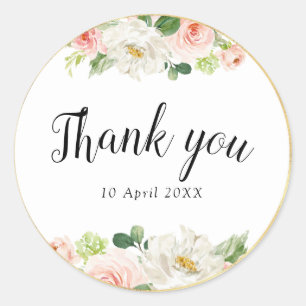 joli rose floral merci sticker