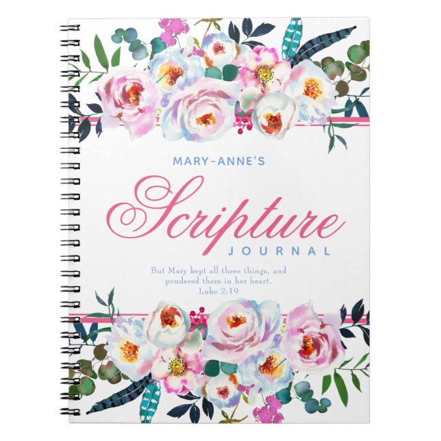 Joli rose Floral nommé Carnet d'écriture (Devant)