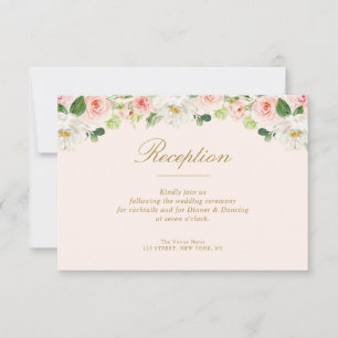 joli rose flou fleurs mariage carte de réception
