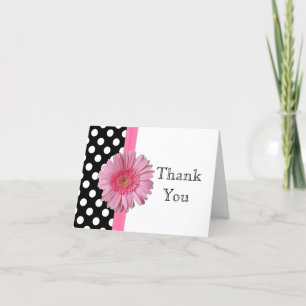 Joli rose Gerber Daisy Merci Carte de note