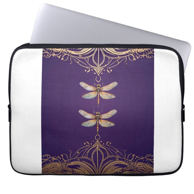 Joli Rose Gold Dragonflies Electronics Sac Purp (Devant)