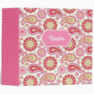 Joli rose Paisley Classeur personnalisé