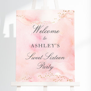 Joli rose Parties scintillant or doux 16 Affiche d