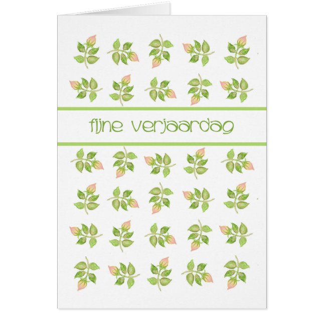 Joli rose Rosebuds Hollandais Salutation Carte d'a (Devant)