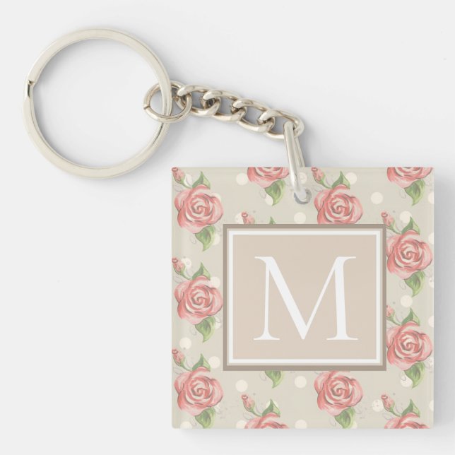 Joli rose Roses et points Monogramme (Devant)