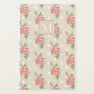 Joli rose Roses et points Monogramme