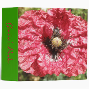 Joli Rouge Poppy Flower Macro Classeur personnalis