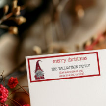 Joli Rustique Joyeux Noël Gnome Adresse de retour