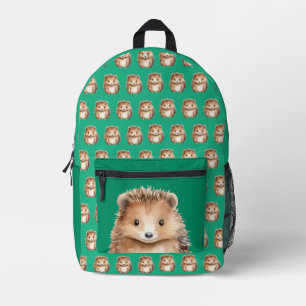 Joli sac à dos imprimé vert hérisson
