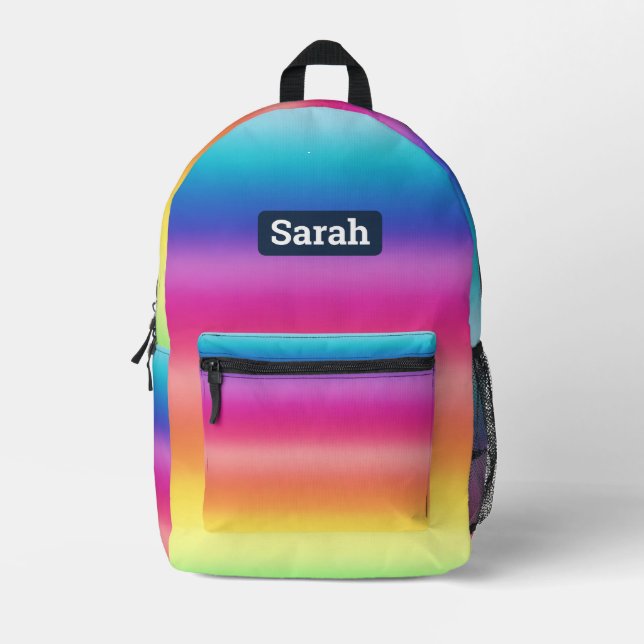 Joli sac à dos pour fille arc-en-ciel personnalisa (Recto)