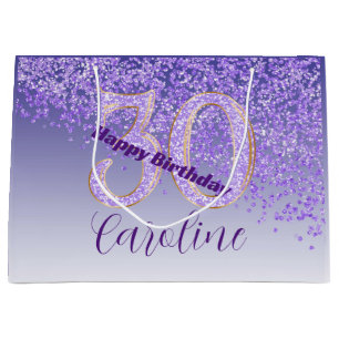 Joli Sac Anniversaire 30 ans Paillettes Violettes