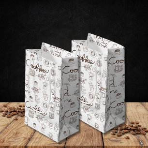 Joli sac blanc à motif de café pour usage personne