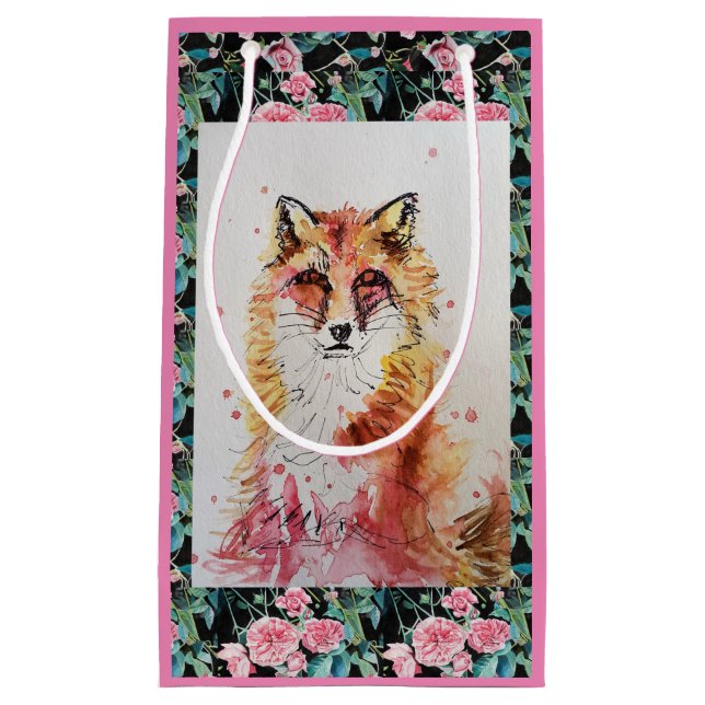 Joli sac cadeau d'art de peinture couleur Renard r (Devant)