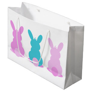 Joli sac cadeau de pâques de lapin pastel avec nom