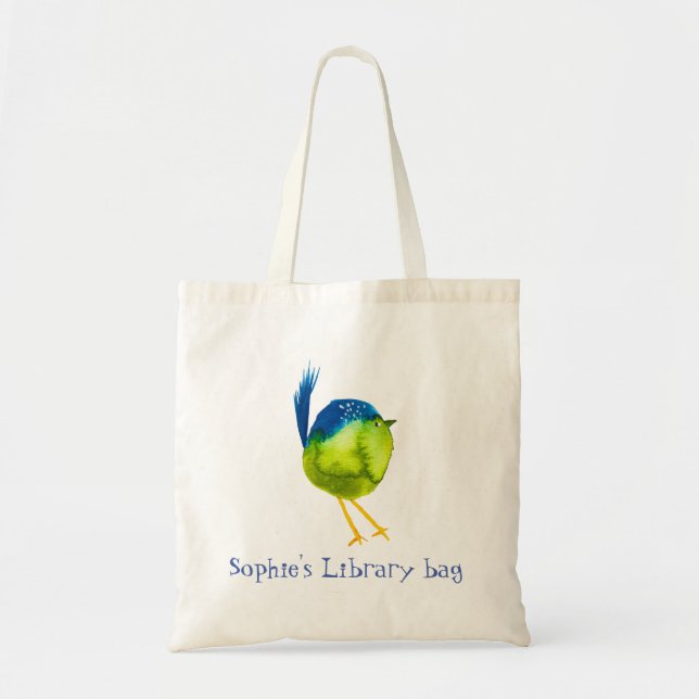 Joli sac de bibliothèque d'oiseaux jaunes (Devant)