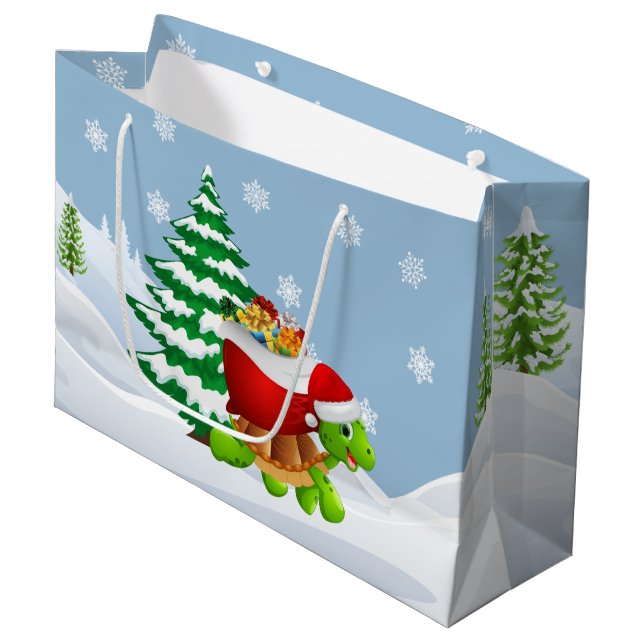 Joli sac de fête de la tortue de Noël (Devant Angle)