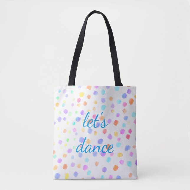 joli sac fourre-tout aquarelle points dansons (Devant)