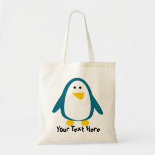 Joli Sac fourre-tout de pingouin Turquoise et blan