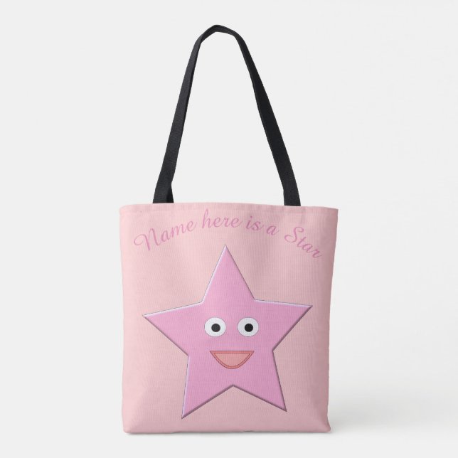 Joli Sac fourre-tout personnalisé rose Star (Dos)