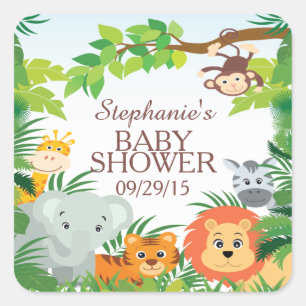Joli Safari Jungle Baby shower Favoriser Sticker