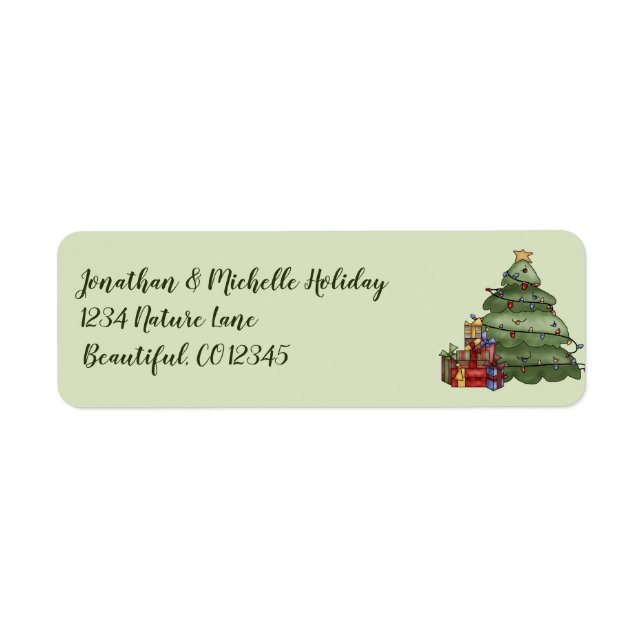 Joli sapin de Noël et présente l'adresse de vacanc (Devant)